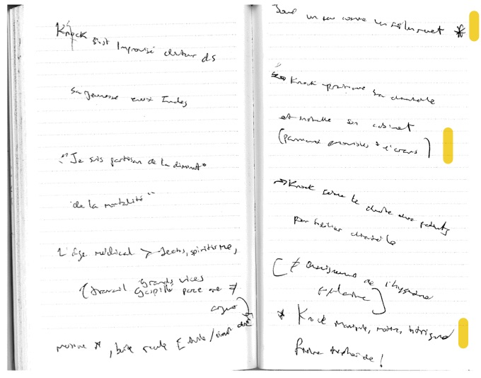 Notes de François Jardon-Gomez sur Knock, 2019